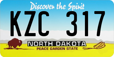 ND license plate KZC317