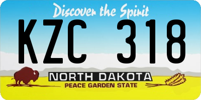 ND license plate KZC318