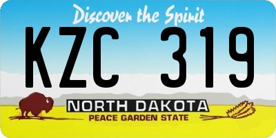 ND license plate KZC319