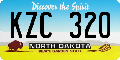 ND license plate KZC320