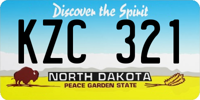 ND license plate KZC321