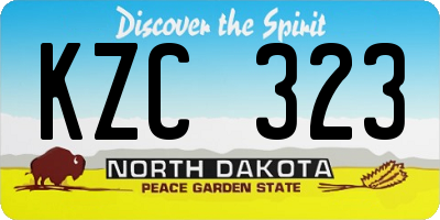 ND license plate KZC323