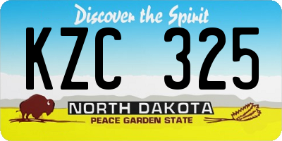 ND license plate KZC325