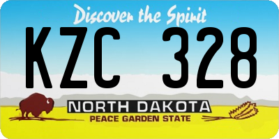ND license plate KZC328