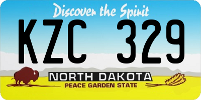 ND license plate KZC329