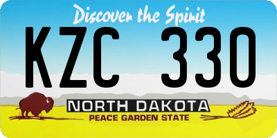 ND license plate KZC330