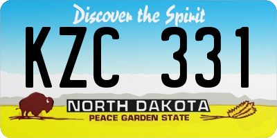 ND license plate KZC331