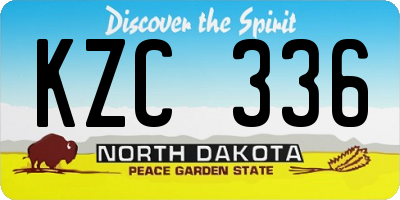 ND license plate KZC336