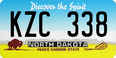 ND license plate KZC338