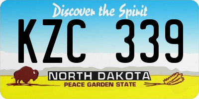 ND license plate KZC339