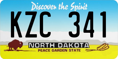 ND license plate KZC341