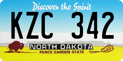 ND license plate KZC342