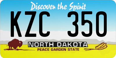 ND license plate KZC350