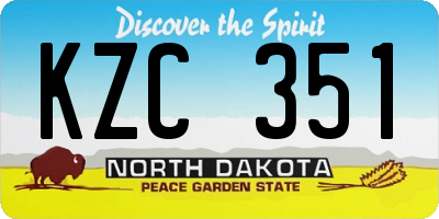 ND license plate KZC351