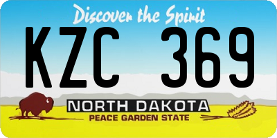 ND license plate KZC369