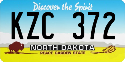 ND license plate KZC372