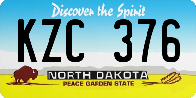 ND license plate KZC376