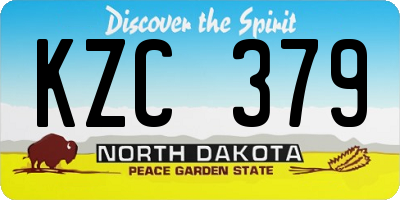 ND license plate KZC379