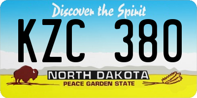 ND license plate KZC380