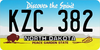 ND license plate KZC382