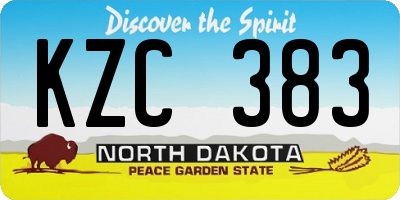 ND license plate KZC383