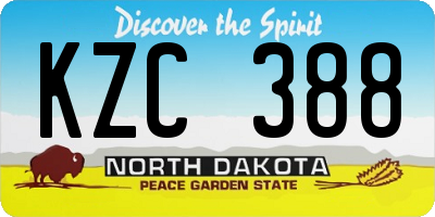 ND license plate KZC388