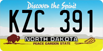 ND license plate KZC391