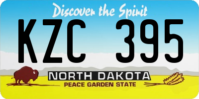 ND license plate KZC395