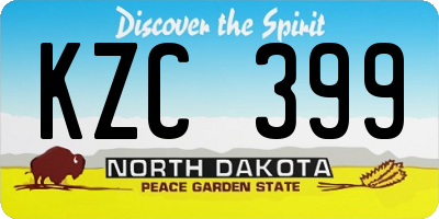 ND license plate KZC399