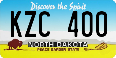 ND license plate KZC400