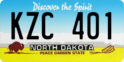 ND license plate KZC401