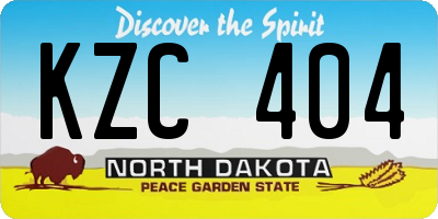 ND license plate KZC404