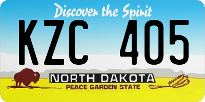 ND license plate KZC405