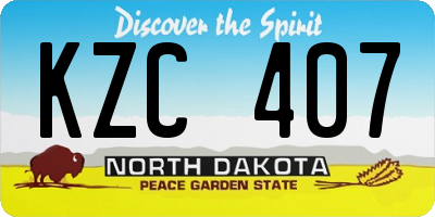 ND license plate KZC407