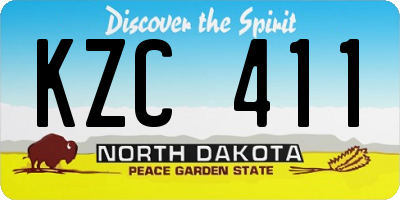 ND license plate KZC411