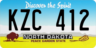 ND license plate KZC412