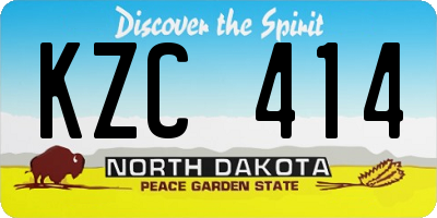 ND license plate KZC414