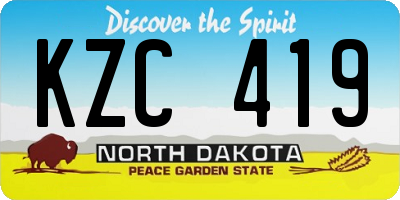 ND license plate KZC419