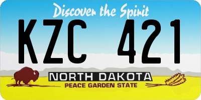 ND license plate KZC421