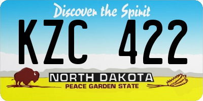 ND license plate KZC422