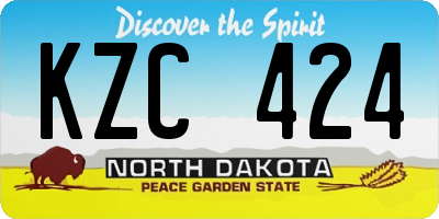 ND license plate KZC424