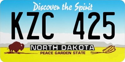ND license plate KZC425