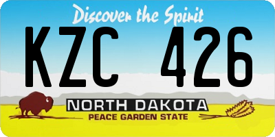 ND license plate KZC426