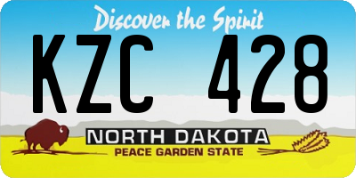 ND license plate KZC428
