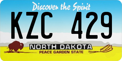 ND license plate KZC429