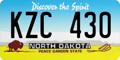 ND license plate KZC430