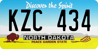 ND license plate KZC434