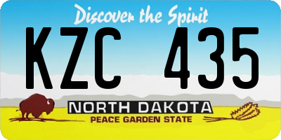 ND license plate KZC435