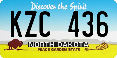 ND license plate KZC436