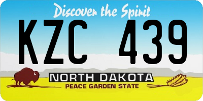 ND license plate KZC439